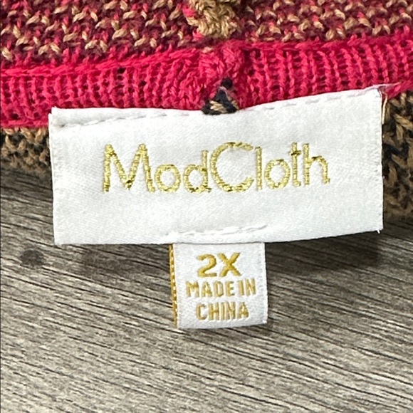 Modcloth Deer Stag Open Draped Cardigan Sweater Size 2X - Picture 6 of 9